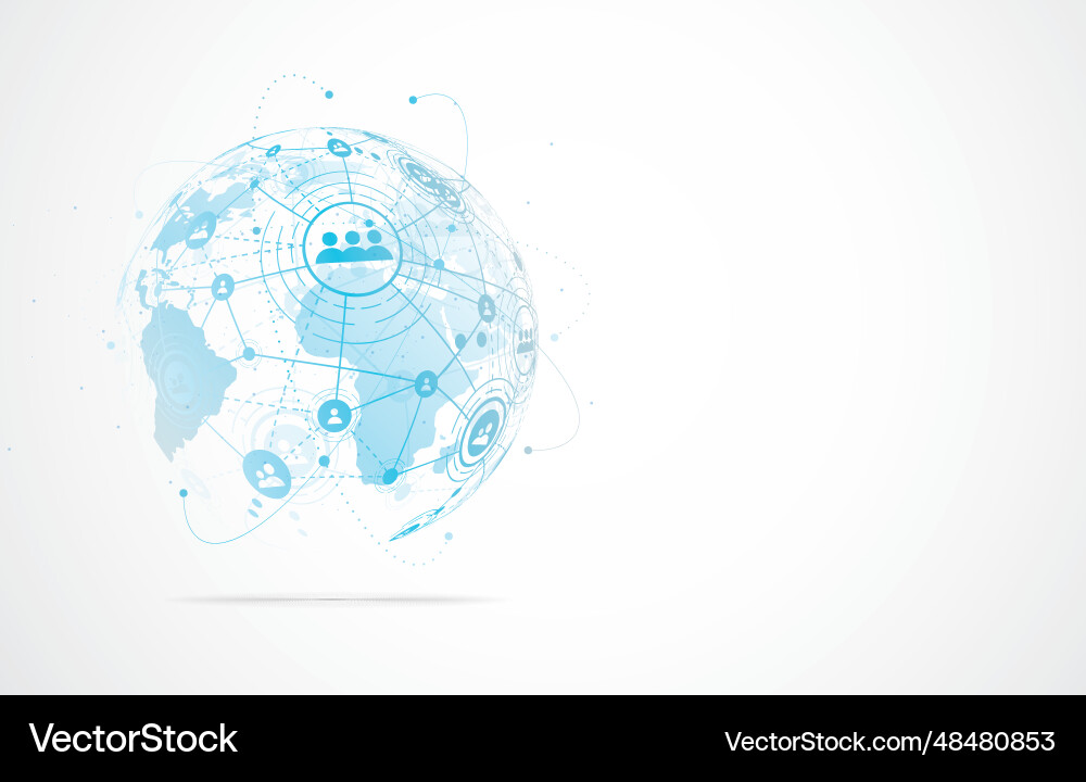 Global network connection world map point Global network connection world map point vector image