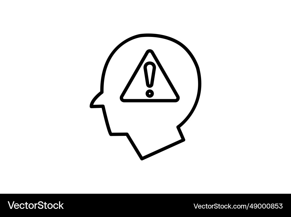 Idea error icon head with exclamation mark Idea error icon head with exclamation mark vector image