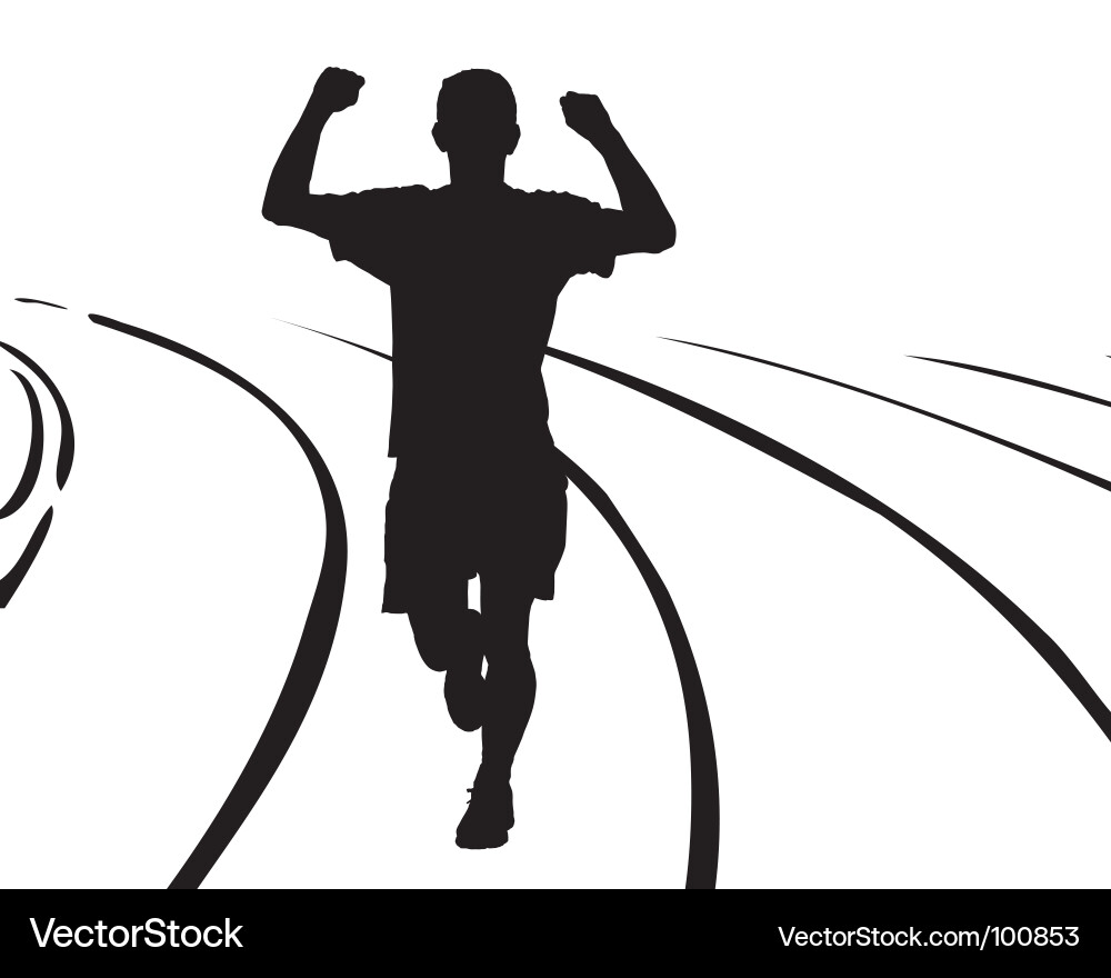Lone Runner Silhouette vector image