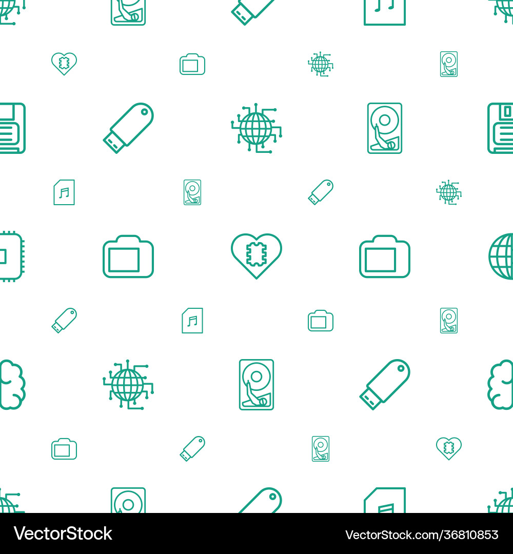 Memory icons pattern seamless white background vector image