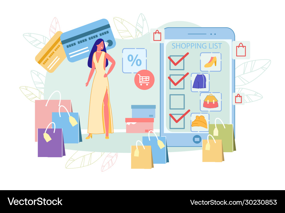 Phone application help not forget shopping list Phone application help not forget shopping list vector image