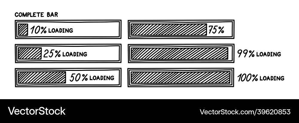 Progress loading bar infographics design element Progress loading bar infographics design element vector image