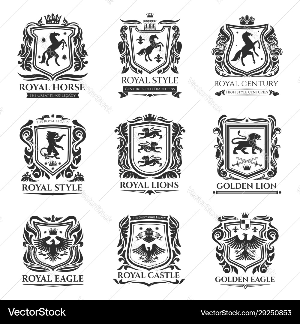 Royal Heraldry & Medieval Animals vector image