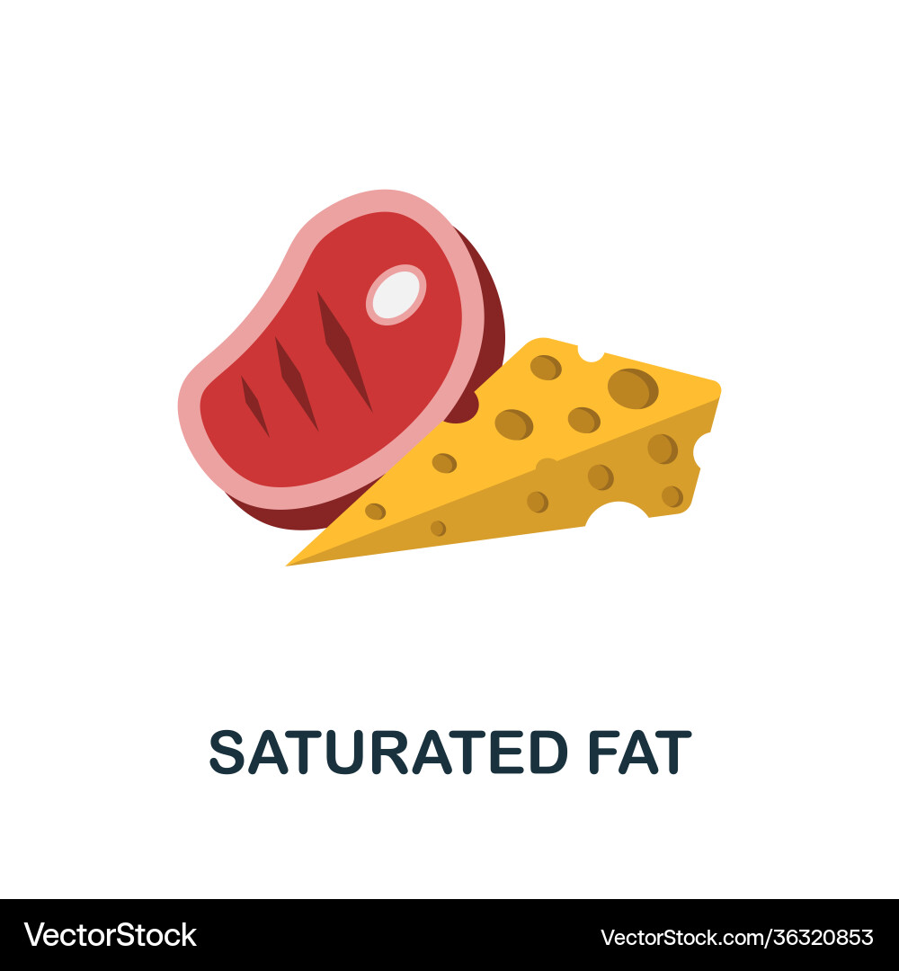 Saturated fat flat icon color simple element from Vector Image