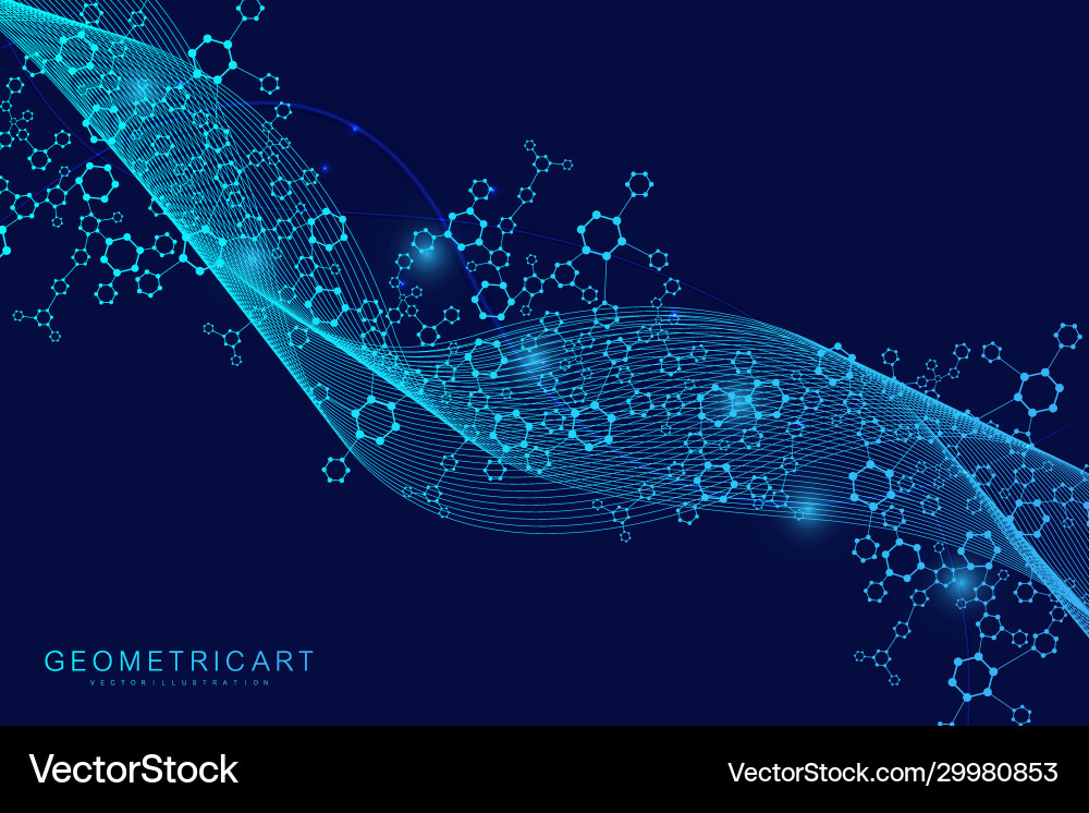 Science network pattern connecting lines and dots Vector Image