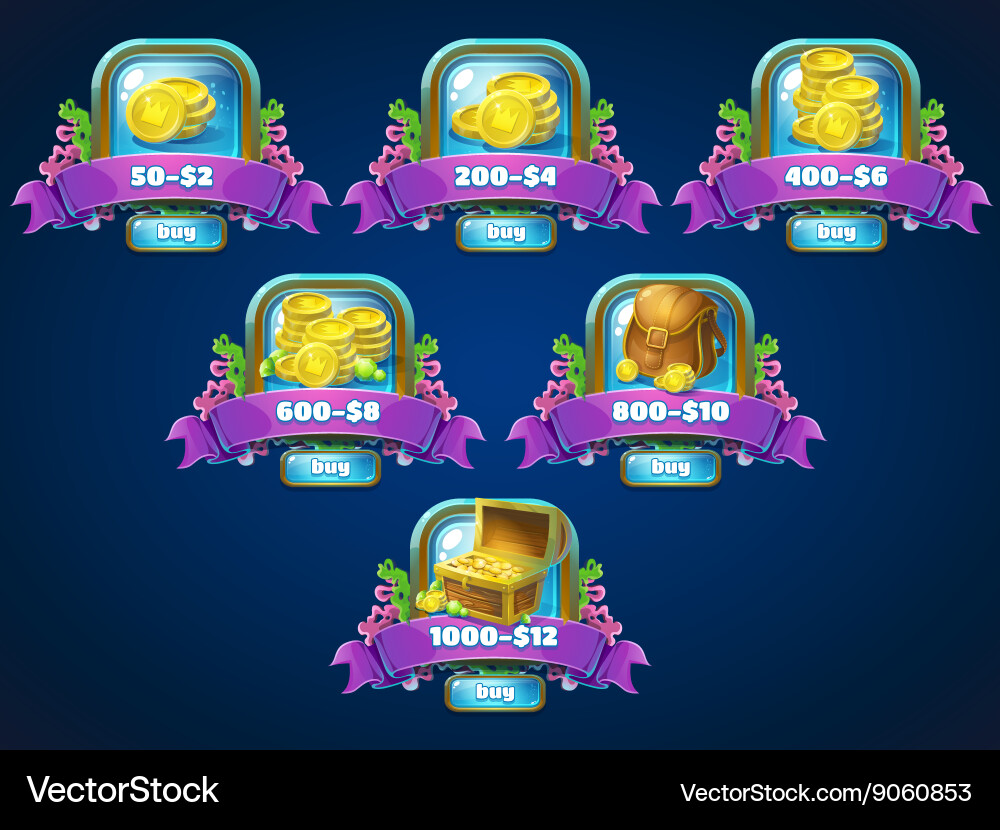 Set boosters for game user interface Vector Image