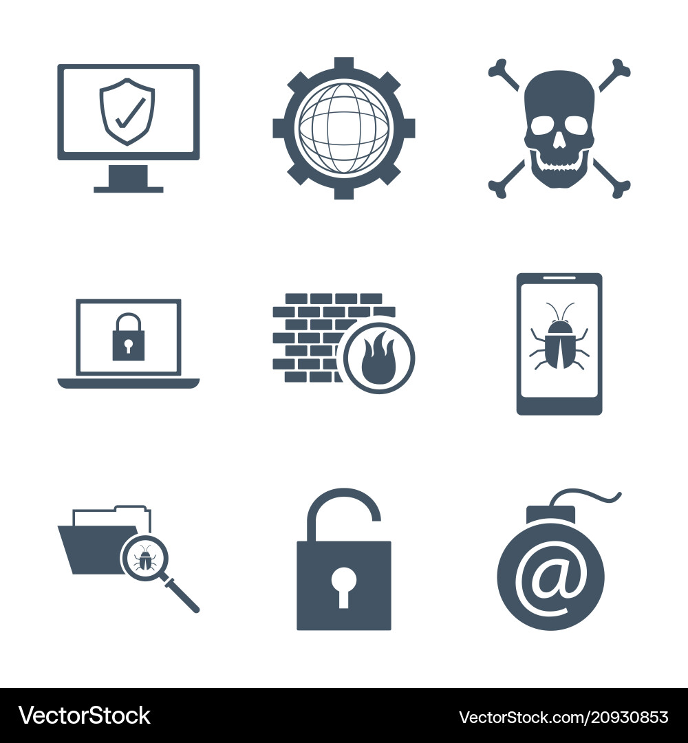 Set of security system symbols Set of security system symbols vector image