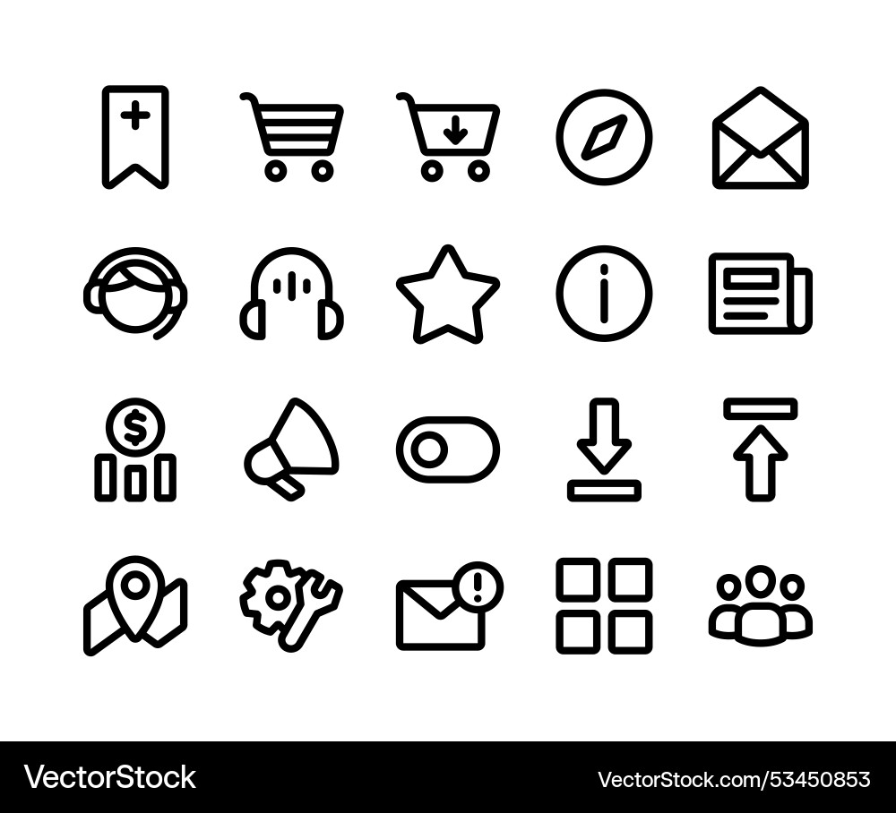 Website user interface icons Website user interface icons vector image