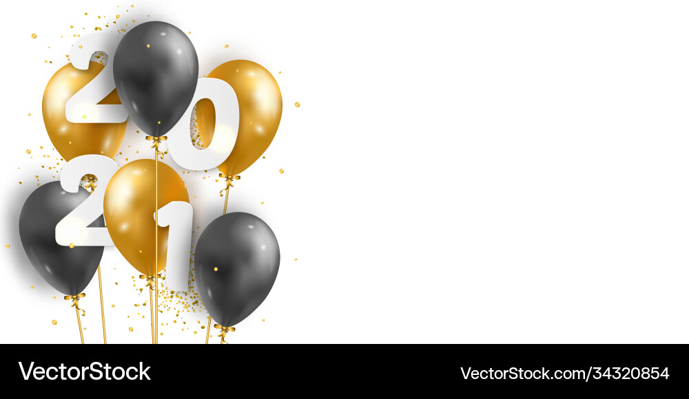 2021 Frohes neues Jahr mit 3d realistischen Ballons 2021 Frohes neues Jahr mit 3d realistischen Ballons vektorbild