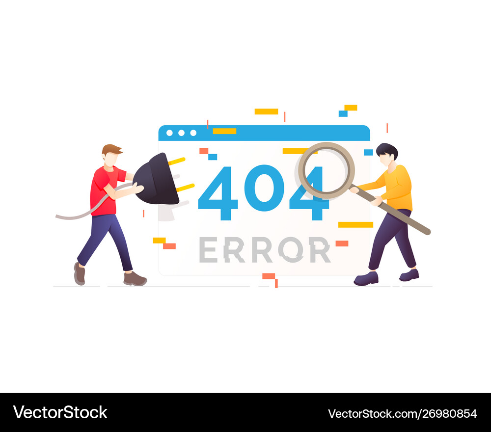 404 error page not found vector image