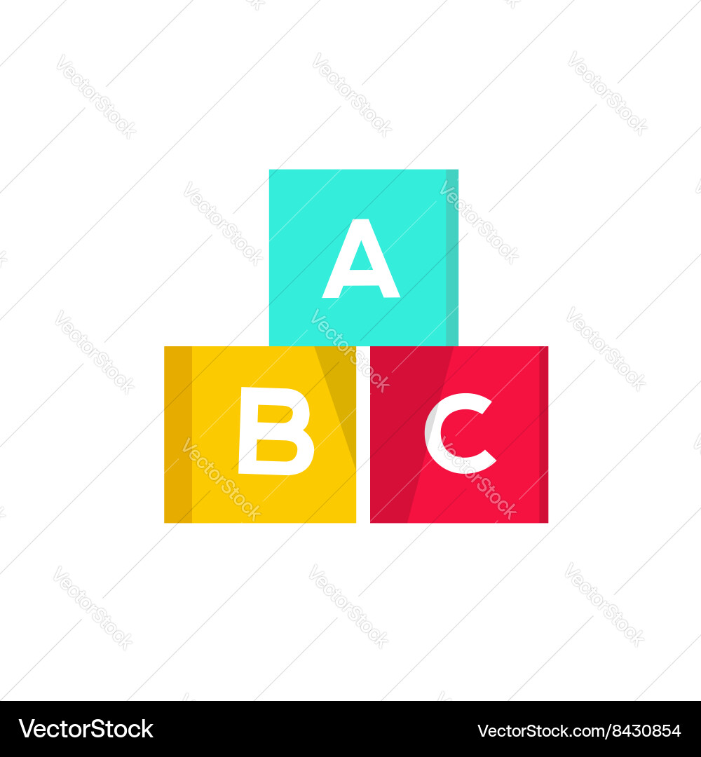Abc cubes blocks Royalty Free Vector Image - VectorStock
