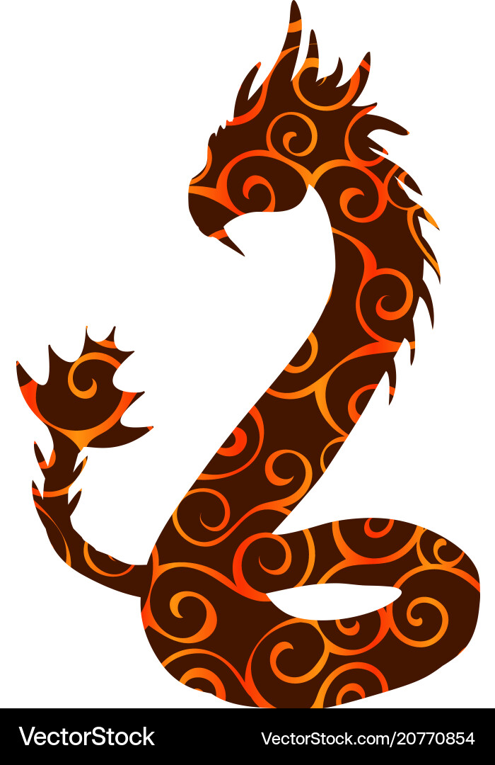 Basilisk pattern silhouette ancient mythology Basilisk pattern silhouette ancient mythology vector image