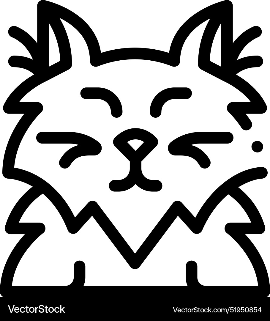 Cat icon thin linear style design isolated Vector Image