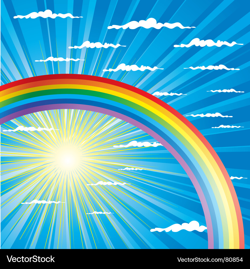 Colorful Rainbow Sky Background Vector Image