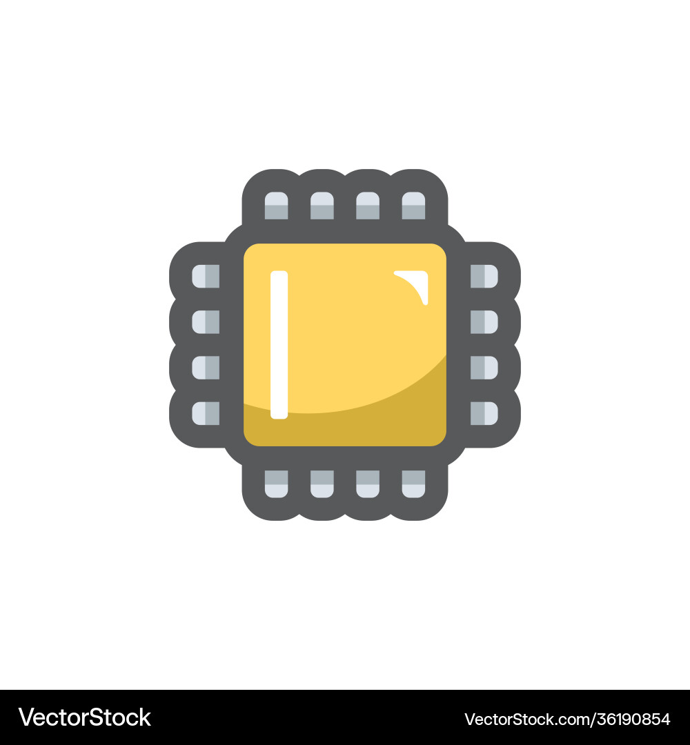 Computer processor electronic chip icon Computer processor electronic chip icon vector image