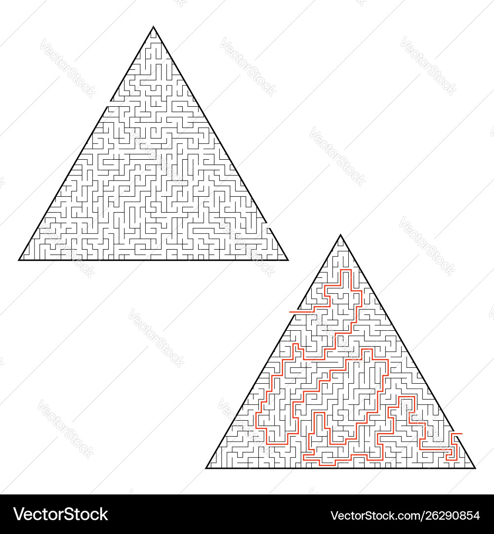 Difficult Triangular Labyrinth vector image