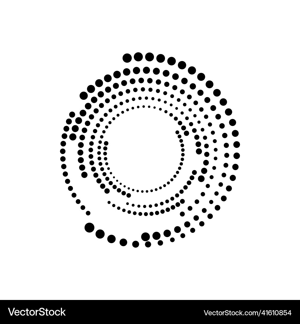 Dotted border halftone frame circle random rings Dotted border halftone frame circle random rings vector image