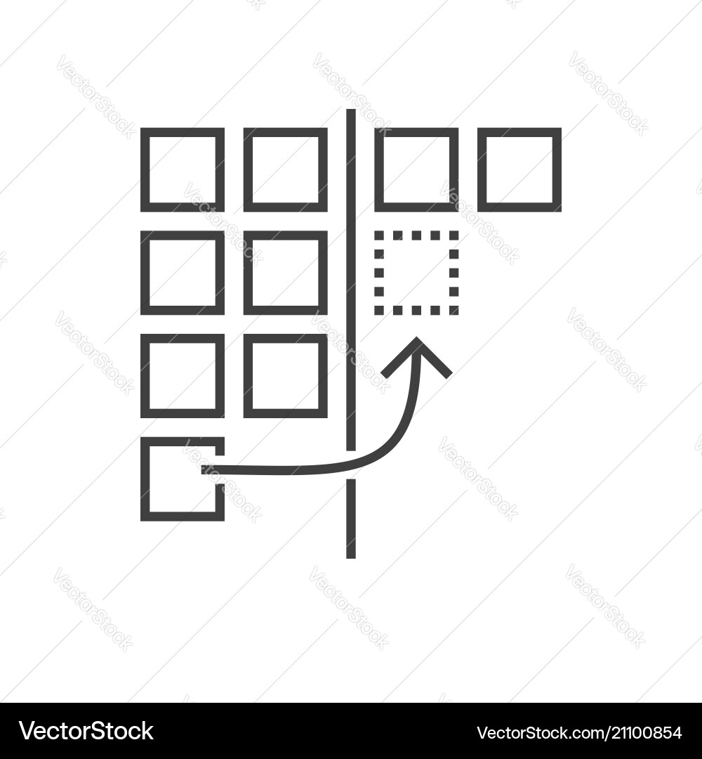 Drag and Drop Icon - Thin Line vector image