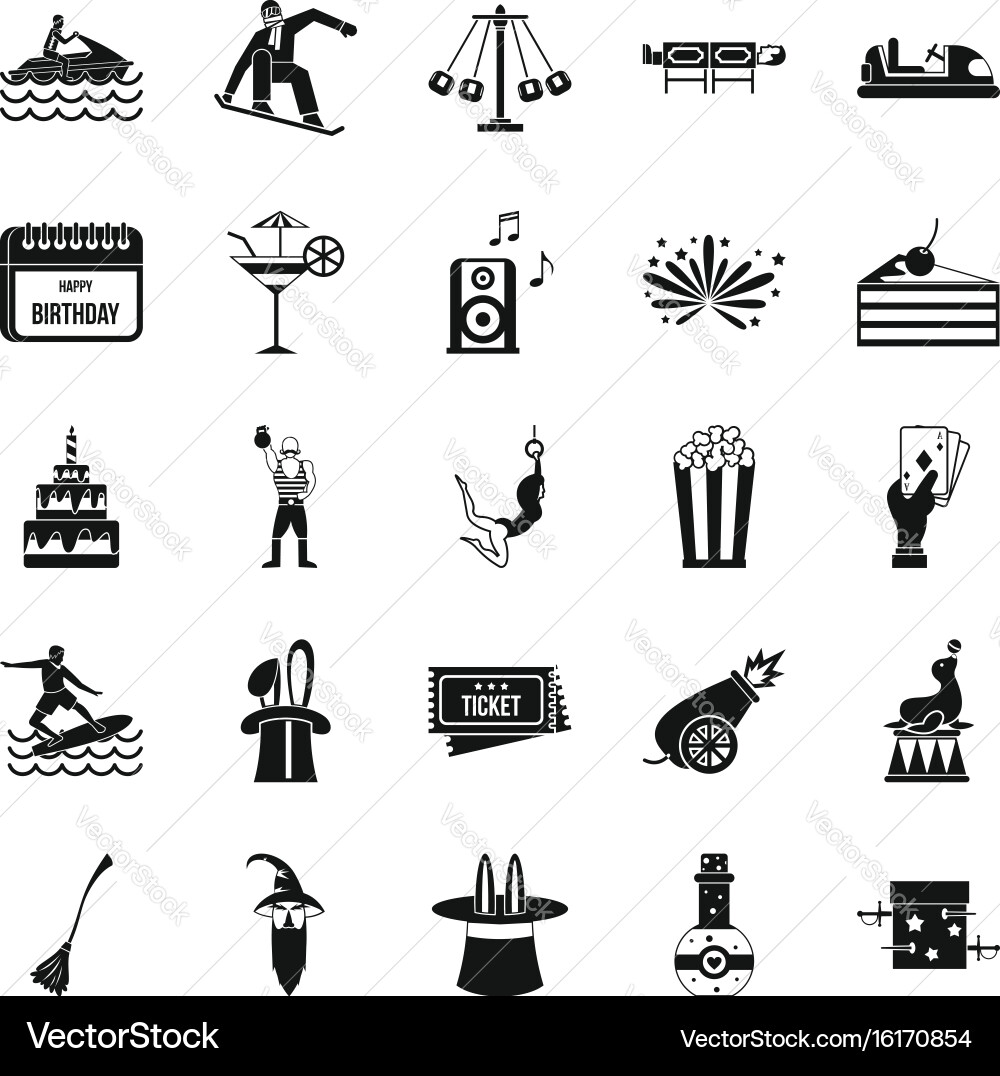 Enchantment icons set simple style vector image
