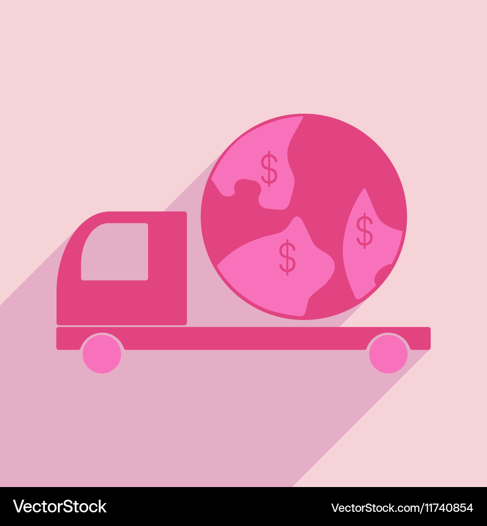 Flat with shadow icon and mobile application vector image
