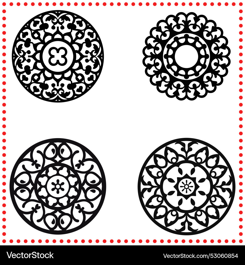 Intricate circular mandala patterns perfect Vector Image