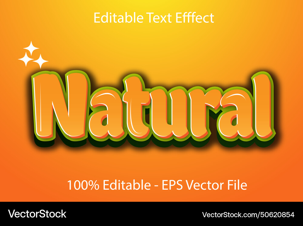 Natural text effect 3 d emboss gradient style Natural text effect 3 d emboss gradient style vector image