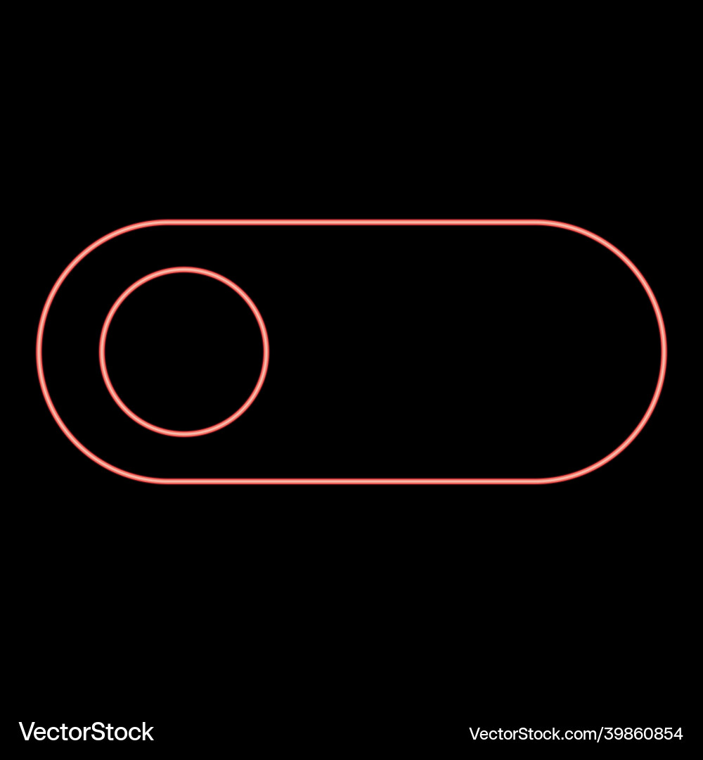 Neon toggle switch red color flat style image vector image