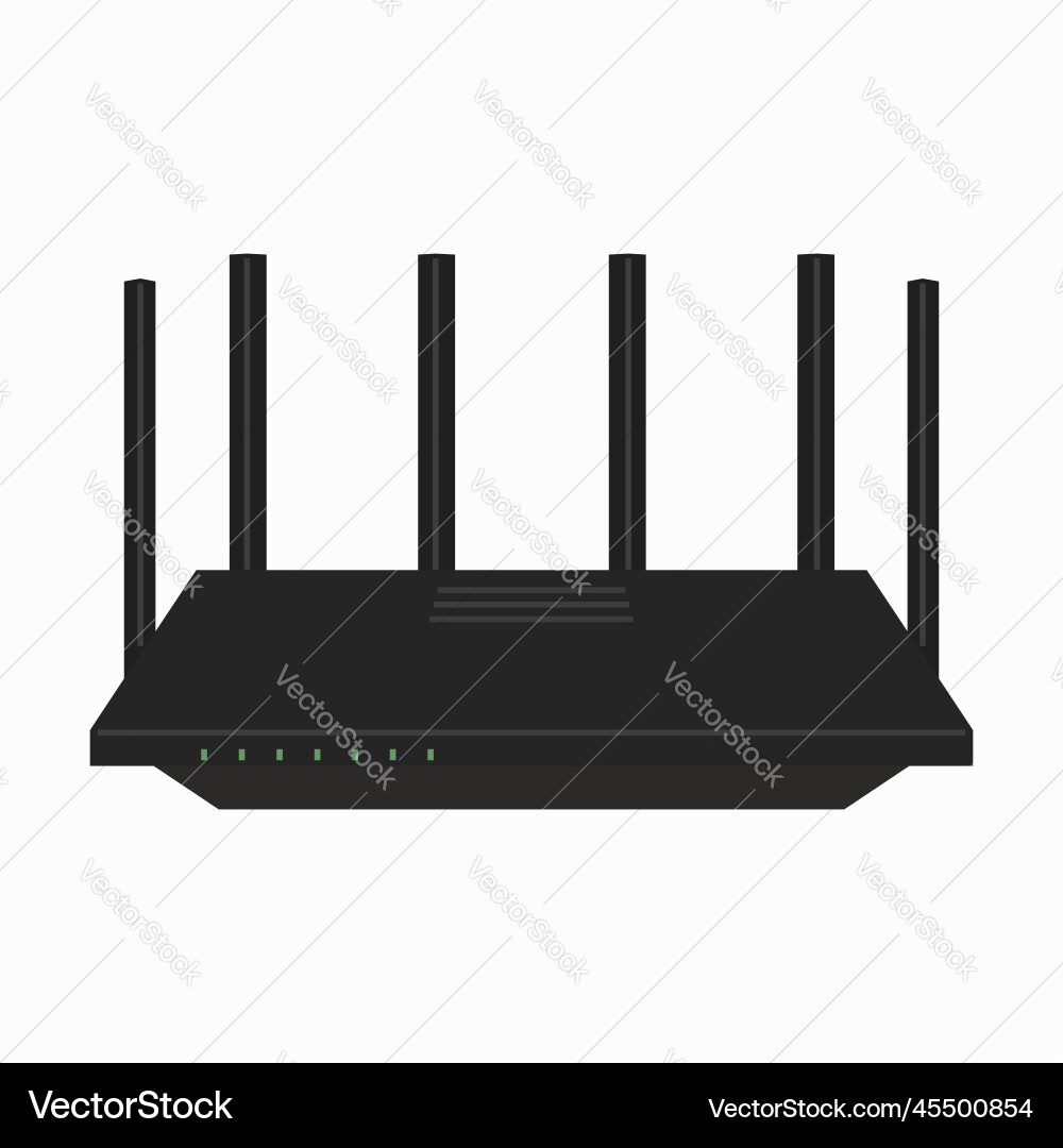 Network wifi router with external antennas vector image