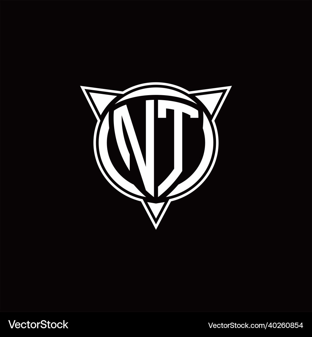 Nt logo monogram isolated with circle shape vector image