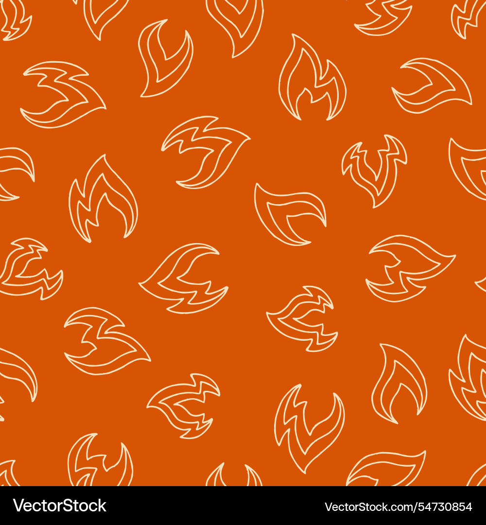 Outline flame seamless pattern for print Outline flame seamless pattern for print vector image