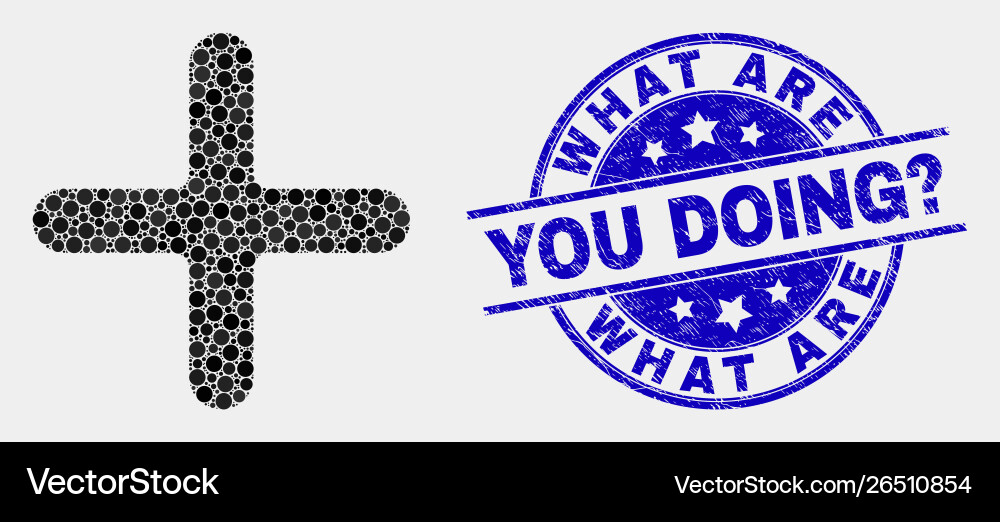 Pixelated Cross with Question Mark vector image