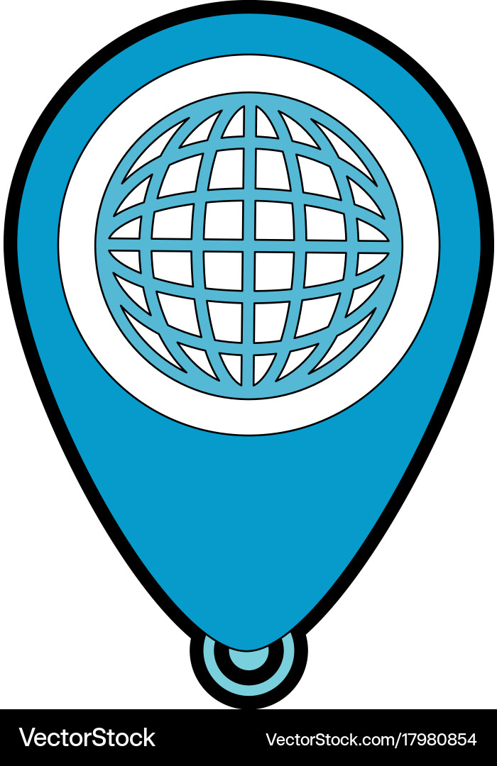 Planet with pointer location Vector Image