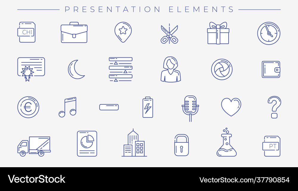 Presentation elements concept line style Presentation elements concept line style vector image