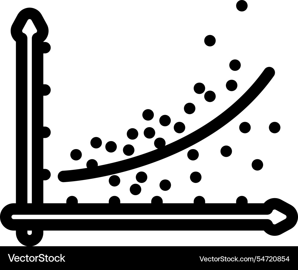 Regression Graph Maschine Lernzeile Symbol Regression Graph Maschine Lernzeile Symbol vektorbild