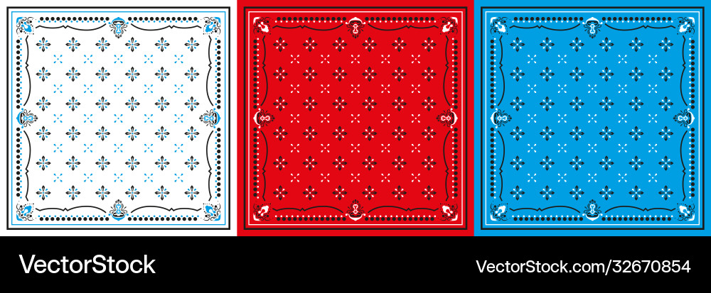 Set seamless pattern based on square ornament Vector Image