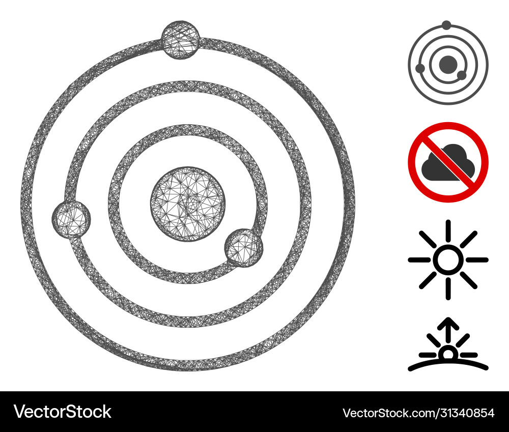 Solar system web mesh Vector Image
