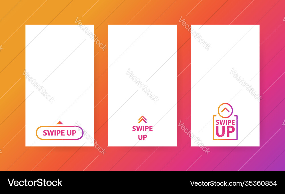 Swipe up set buttons for social media Swipe up set buttons for social media vector image