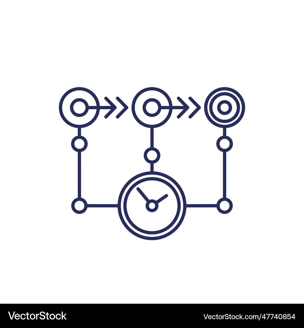 Timeline or sequence line icon Vector Image