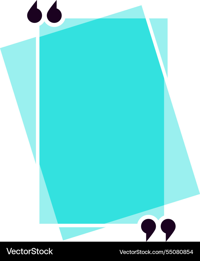 Turquoise quote box with quotation marks framing Turquoise quote box with quotation marks framing vector image