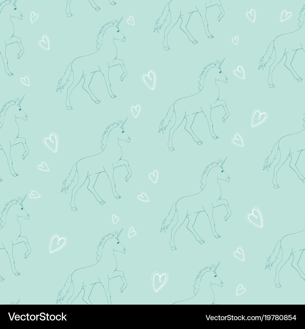 Unicorn and rainbow seamless pattern isolated vector image