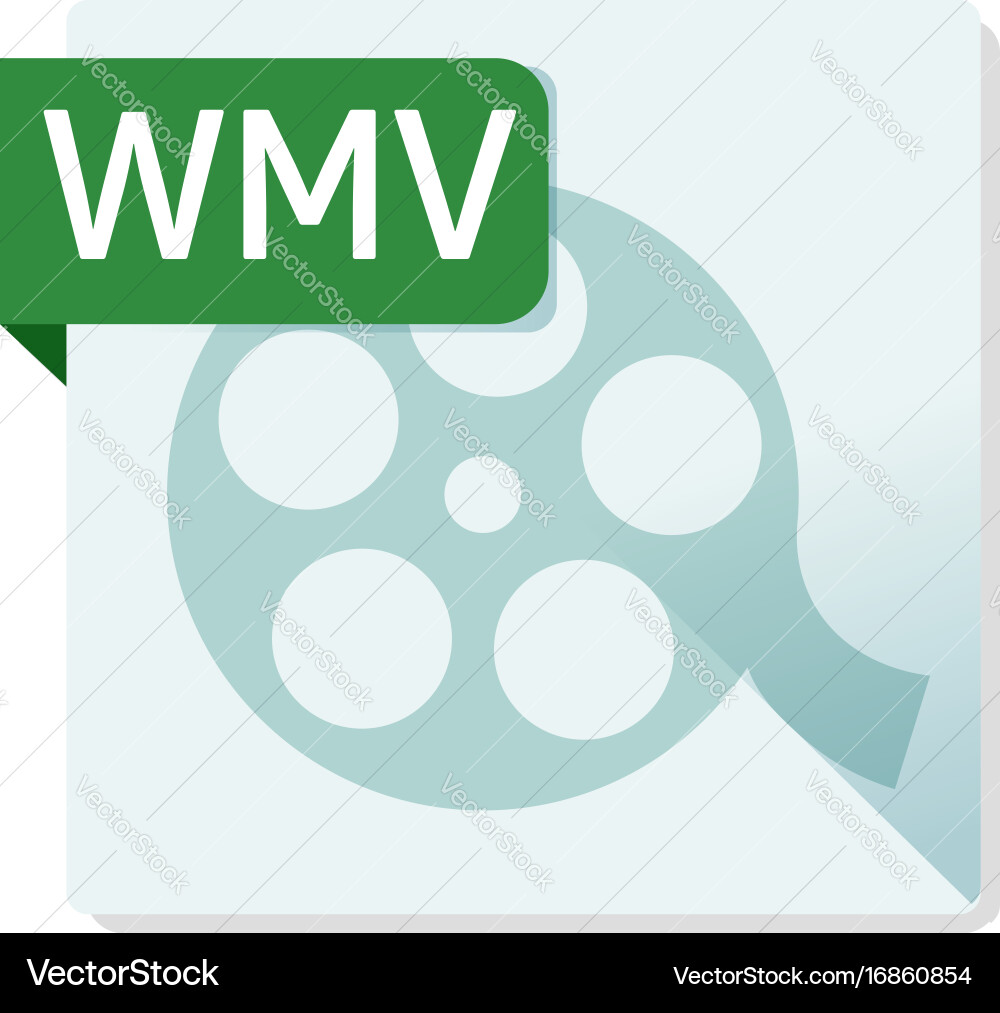 Wmv document file format square icon Vector Image