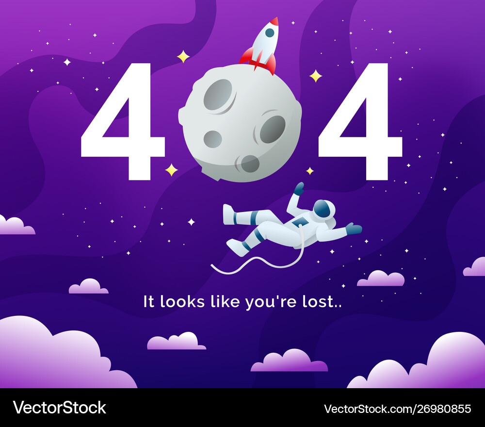 404 Error Space Page vector image
