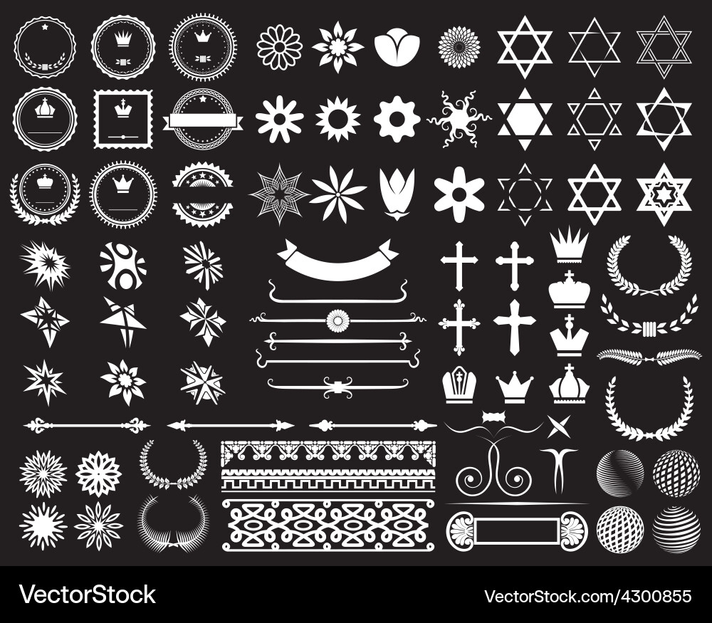 Big set of design elements resize vector image