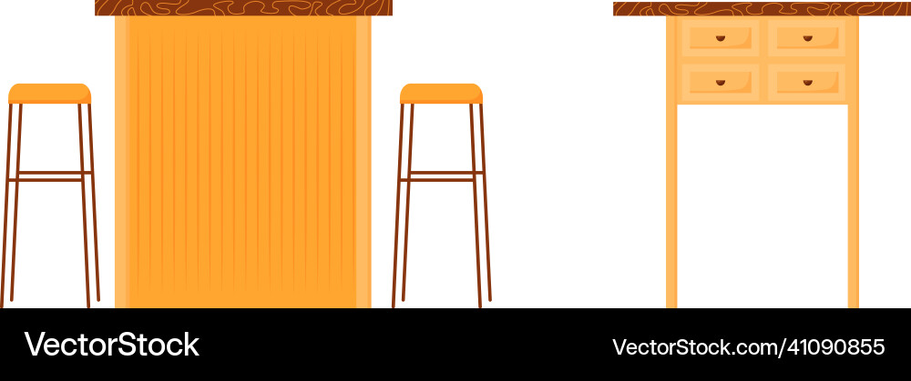Cafe counters flat color object set Cafe counters flat color object set vector image