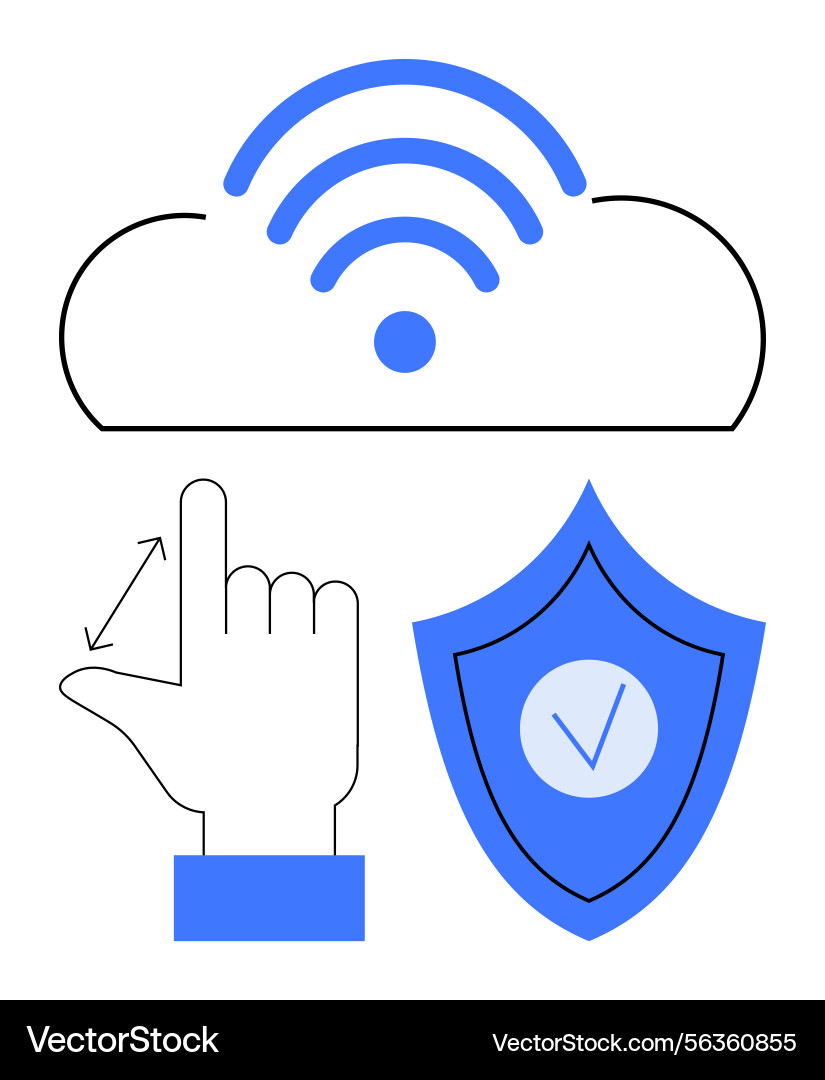 Cloud data access with finger gesture and secure Cloud data access with finger gesture and secure vector image