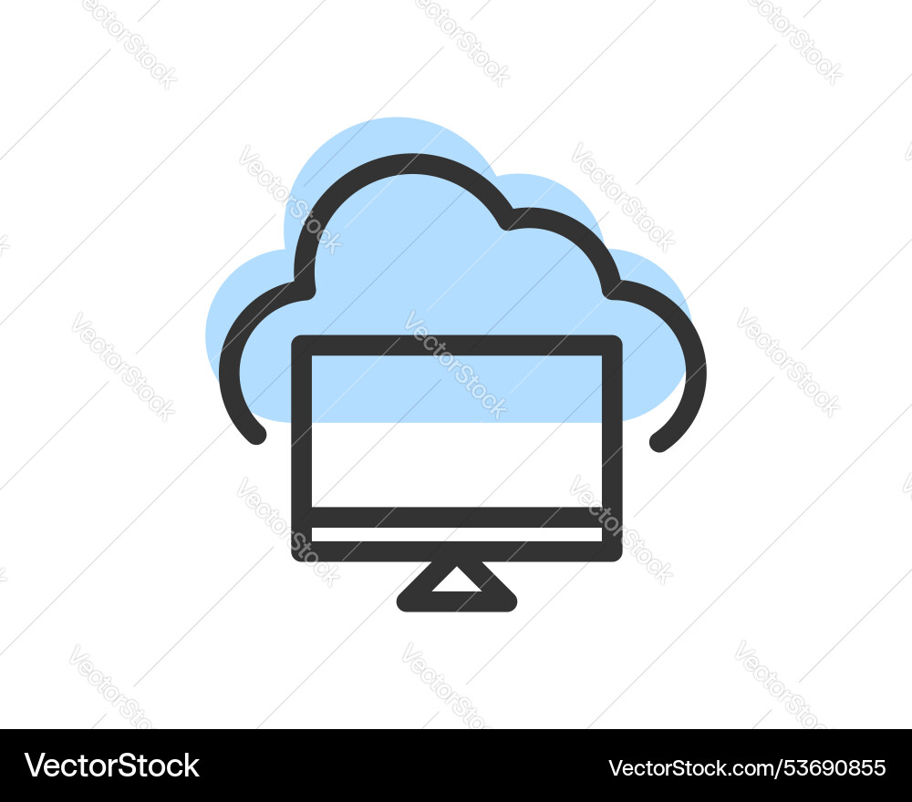Cloud storage and data transfer icon computing Cloud storage and data transfer icon computing Vector Image