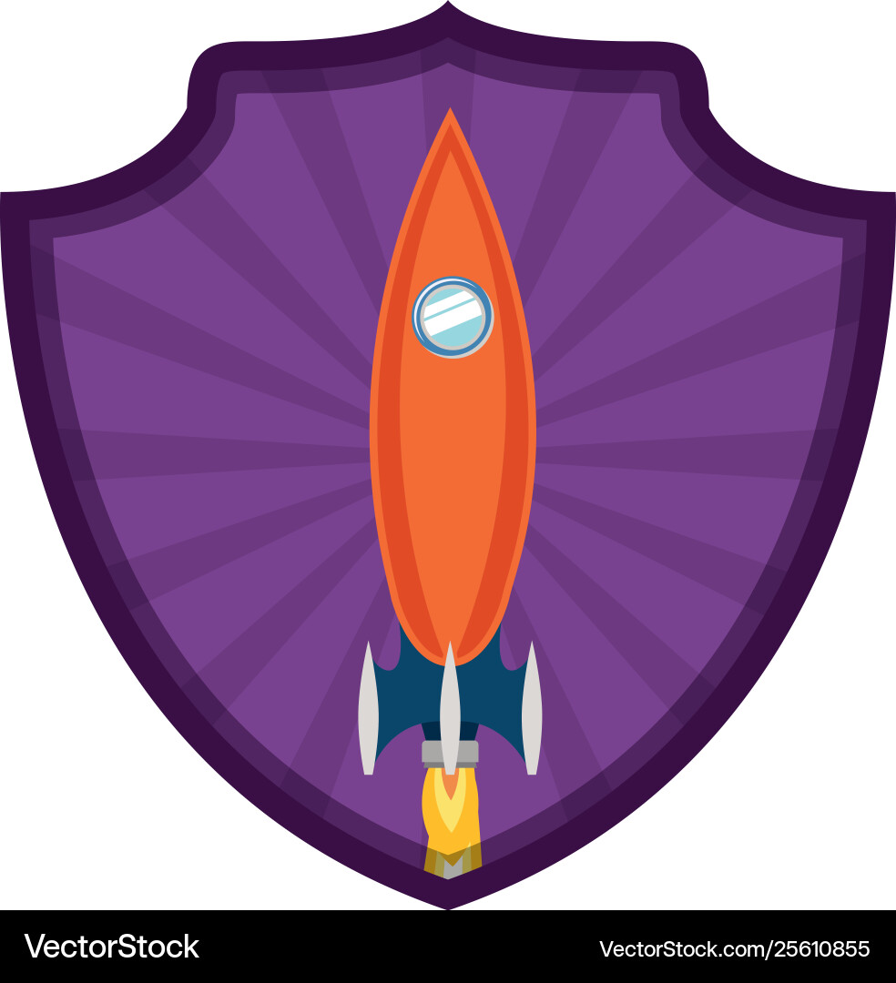 Frame with rocket taking off icon Frame with rocket taking off icon Vector Image