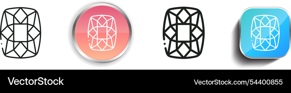 Gem-Symbol dünne lineare regelmäßige und Schaltfläche Stil Gem-Symbol dünne lineare regelmäßige und Schaltfläche Stil vektorbild