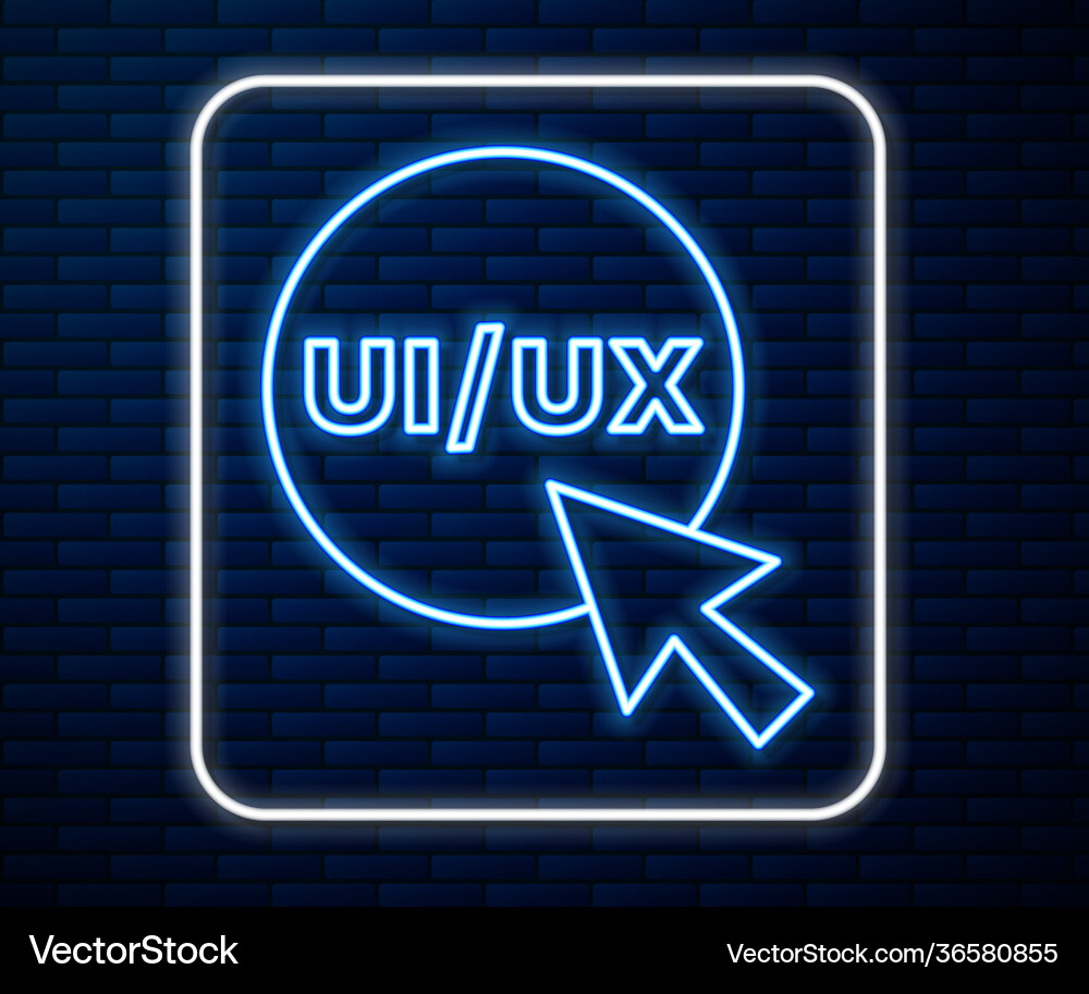 Glowing neon line ui or ux design icon isolated Glowing neon line ui or ux design icon isolated vector image