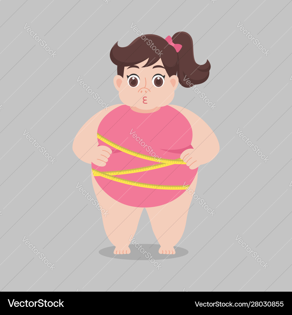 Große fette Frau sorgen tragen pink bikini tape Große fette Frau sorgen tragen pink bikini tape vektorbild